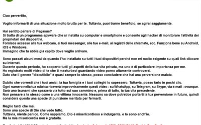 Attenzione alle e-mail di ricatto che chiedono riscatto